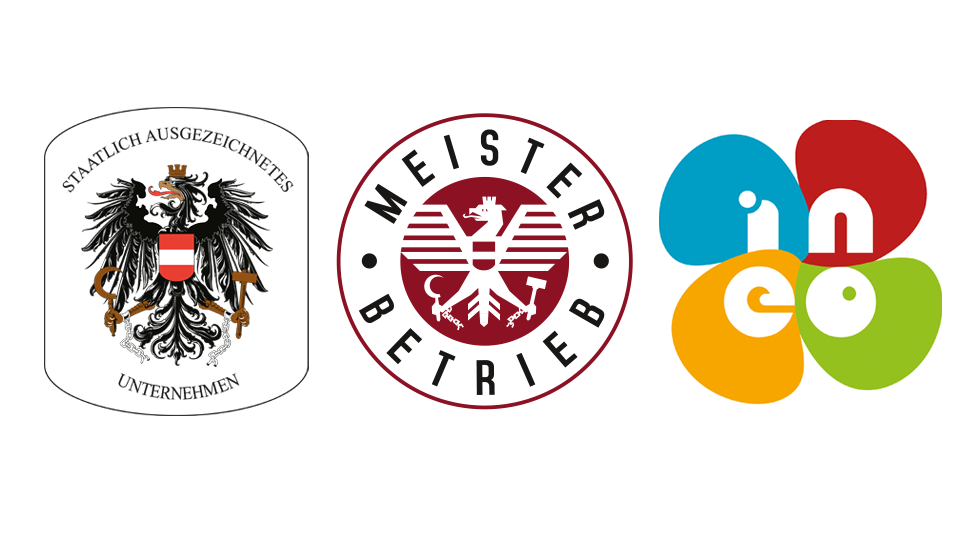 Österreichisches Staatswappen, Meisterbetrieb und INEO Auszeichnung